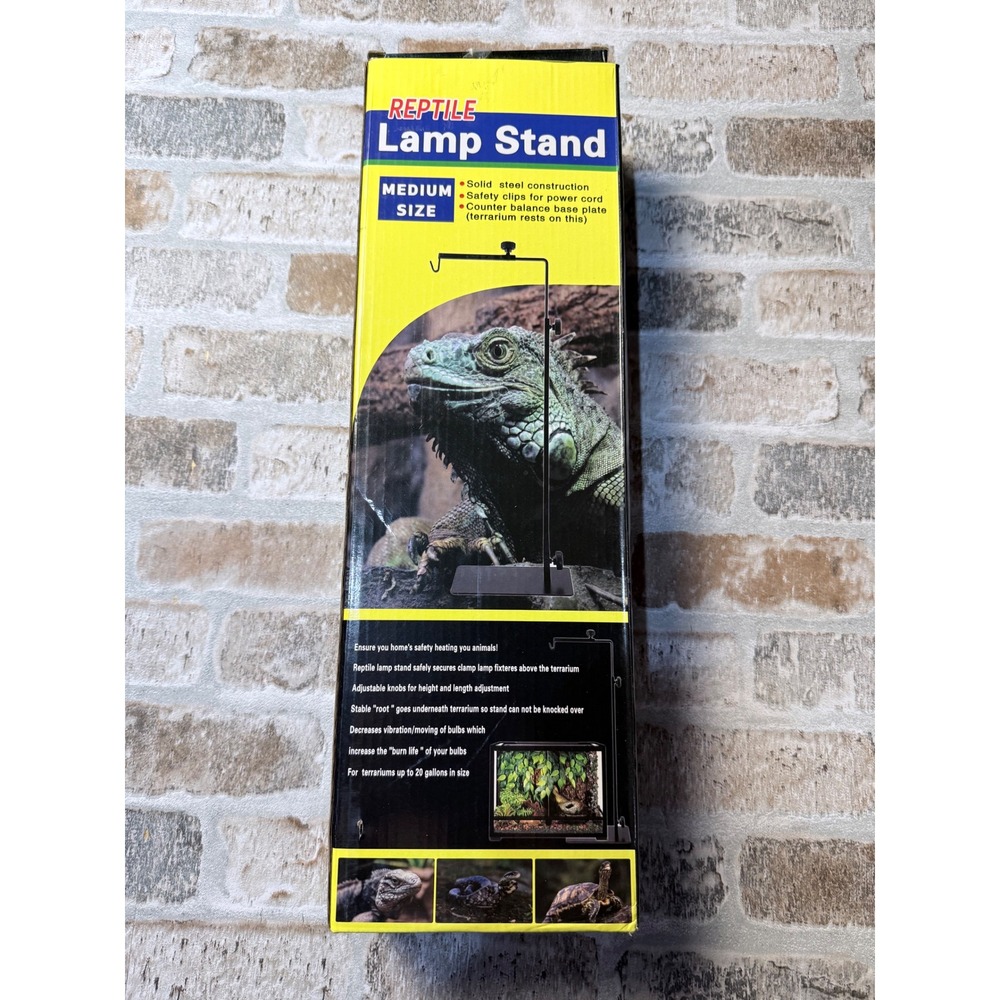Medium Reptile Lamp Stand Adjustable Steel Support for Terrariums up to 20 Gal
